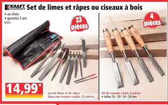Norma Set de limes et râpes ou ciseaux à bois offre