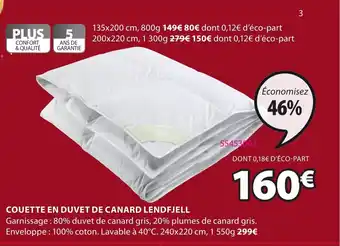 JYSK Couette en duvet de canard lendfjell offre