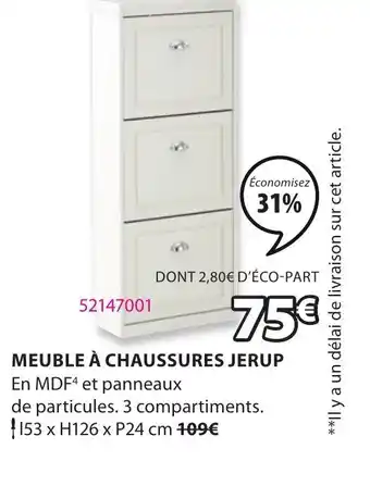 JYSK Meuble à chaussures jerup offre