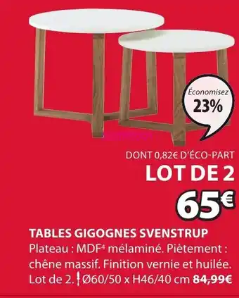 JYSK Tables gigognes svensrtup offre