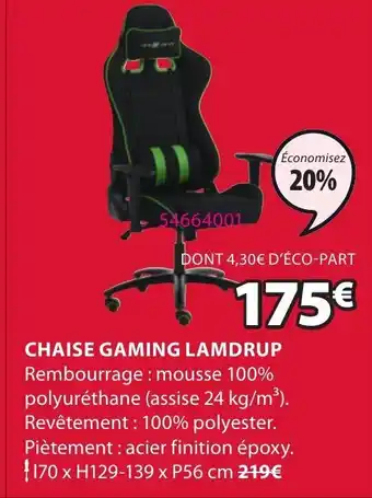 JYSK Chaise gaming lamdrup offre