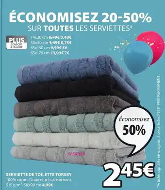 JYSK Serviette de toilette torsby offre