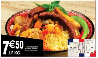 Couscous royal aux trois viandes