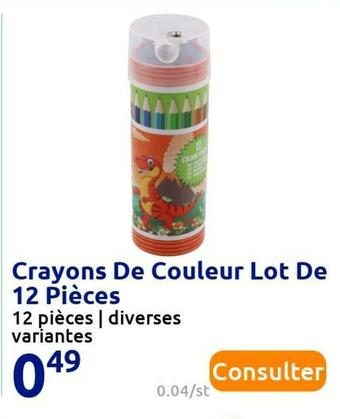 Action Crayons de couleur lot de 12 pièces offre