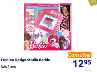 Action Barbie fashion design studio offre