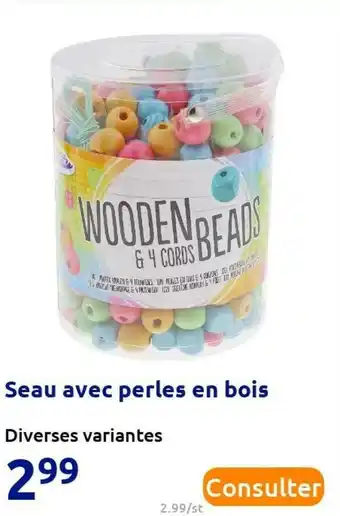 Action Seau avec perles en bois offre