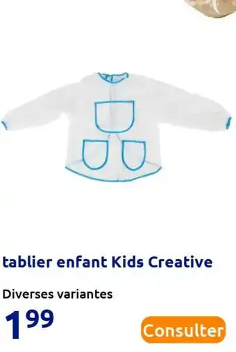 Action Kids creative tablier enfant offre