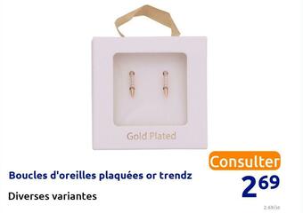 Action Boucles d'oreilles plaquées or trendz offre