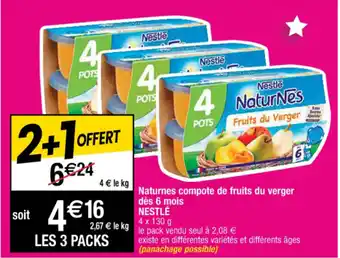 Cora x Carrefour Naturnes compote de fruits du verger offre