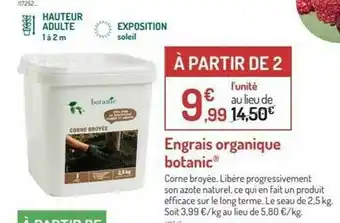 Botanic Engrais Organique Botanic® offre