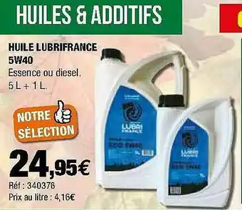 Autobacs Huiles Lubrifrance 5w40 offre