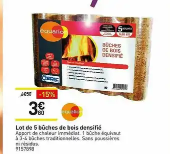 Weldom Lot De 5 Bûches De Bois Densifié Aquation offre