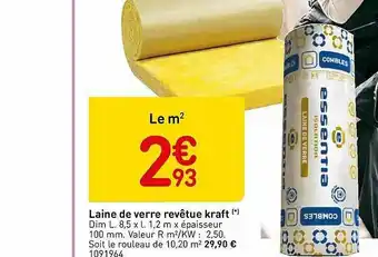 Weldom Laine De Verre Revêtue Kraft offre