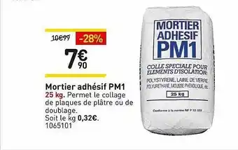 Weldom Mortier Adhésif Pm1 25kg offre