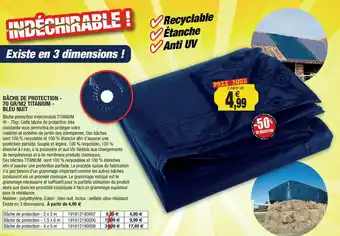 Bâche De Protection - 70 Gr M2 Titanium - Bleu Nuit