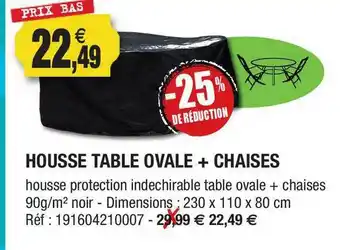 Outiror Housse Table Ovale + Chaise -25% De Réduction offre