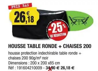 Outiror Housse Table Ronde + Chaises 200 -25% De Réduction offre