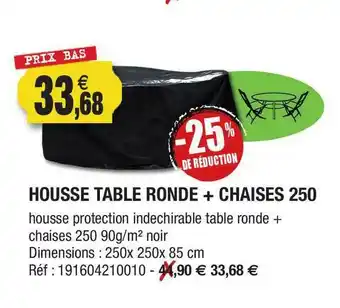 Outiror Housse Table Ronde + Chaises 250 -25% De Réduction offre