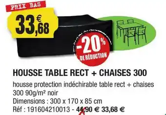 Outiror Housse Table Rect + Chaises 300 -20% De Réduction offre