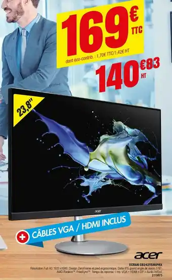 Plein ciel Acer ecran cb242ysmiprx offre