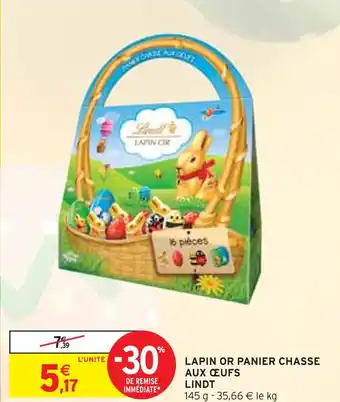 Intermarché LINDT LAPIN OR PANIER CHASSE AUX ŒUFS offre