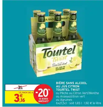 Intermarché TOURTEL TWIST BIÈRE SANS ALCOOL AU JUS CITRON offre