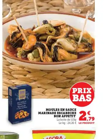 Super U MOULES EN SAUCE MARINADE ESCABECHE offre