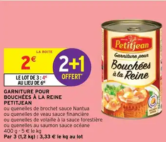 Intermarché Hyper GARNITURE POUR BOUCHÉES À LA REINE PETITJEAN offre