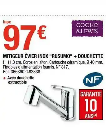 Brico Dépôt Mitigeur évier Inox offre