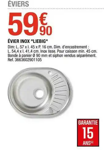 Brico Dépôt évier Inox offre