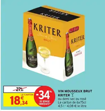 Intermarché Hyper VIN MOUSSEUX BRUT KRITER Y offre