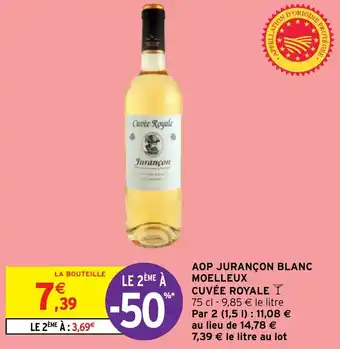 Intermarché Hyper AOP JURANÇON BLANC MOELLEUX CUVÉE ROYALE Y 75 cl offre