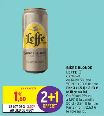 Intermarché Hyper BIÈRE BLONDE LEFFE Y offre