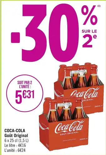 Casino Supermarchés COCA-COLA Goût Original 6 x 25 cl offre