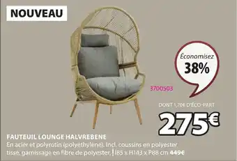 JYSK FAUTEUIL LOUNGE HALVREBENE offre