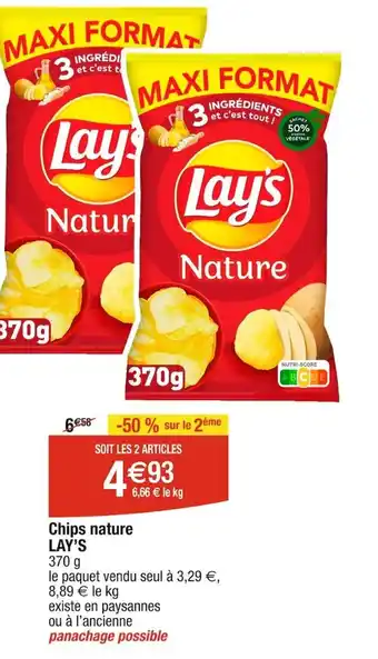 Cora x Carrefour Chips nature LAY'S offre