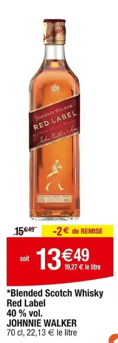 Cora x Carrefour *Blended Scotch Whisky Red Label offre