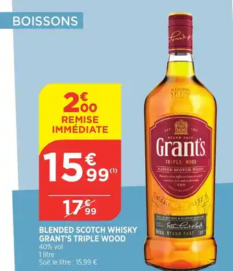 Blended scotch whisky grant's triple wood