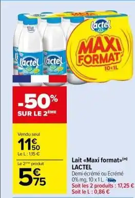 Carrefour Contact Lactel - lait offre