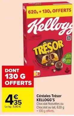 Carrefour Contact Kellogg's - céréales trésor offre