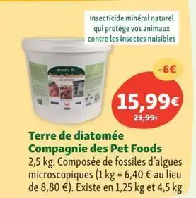 Maxi Zoo Terre de diatomée compagnie des pet foods offre