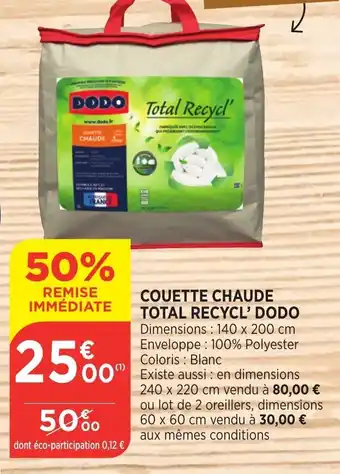 Couette chaude total recycl' dodo