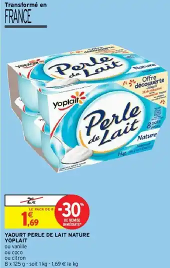 Intermarché Yaourt perle de lait nature yoplait offre