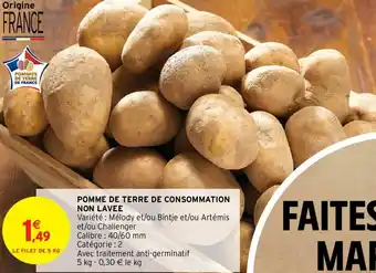 Intermarché Pomme de terre de consommation non lavee offre