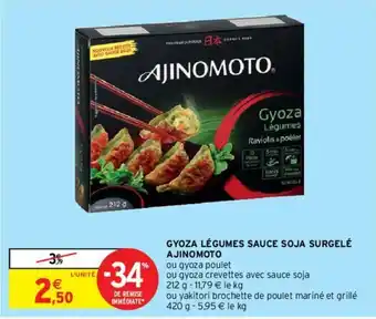 Intermarché Gyoza légumes sauce Soja surgelé offre