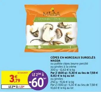 Intermarché Cèpes en morceaux surgelés offre