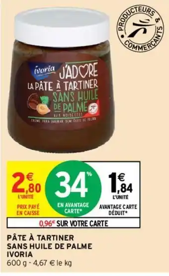 Intermarché Pâte à tartiner sans huile de Palme offre