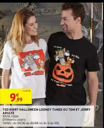 Intermarché Tee-shirt Halloween Looney Tunes ou Tom et Jerry offre
