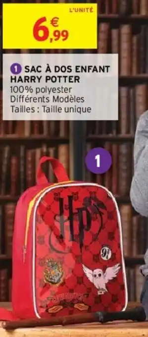 Intermarché Sac à dos enfant Harry Potter offre