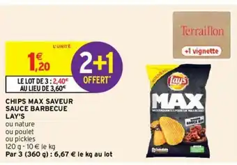 Intermarché Chips max saveur Sauce Barbecue offre